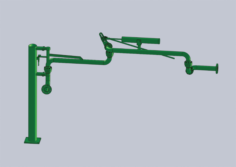 底部装卸鹤管的安装和调整工作(图1)