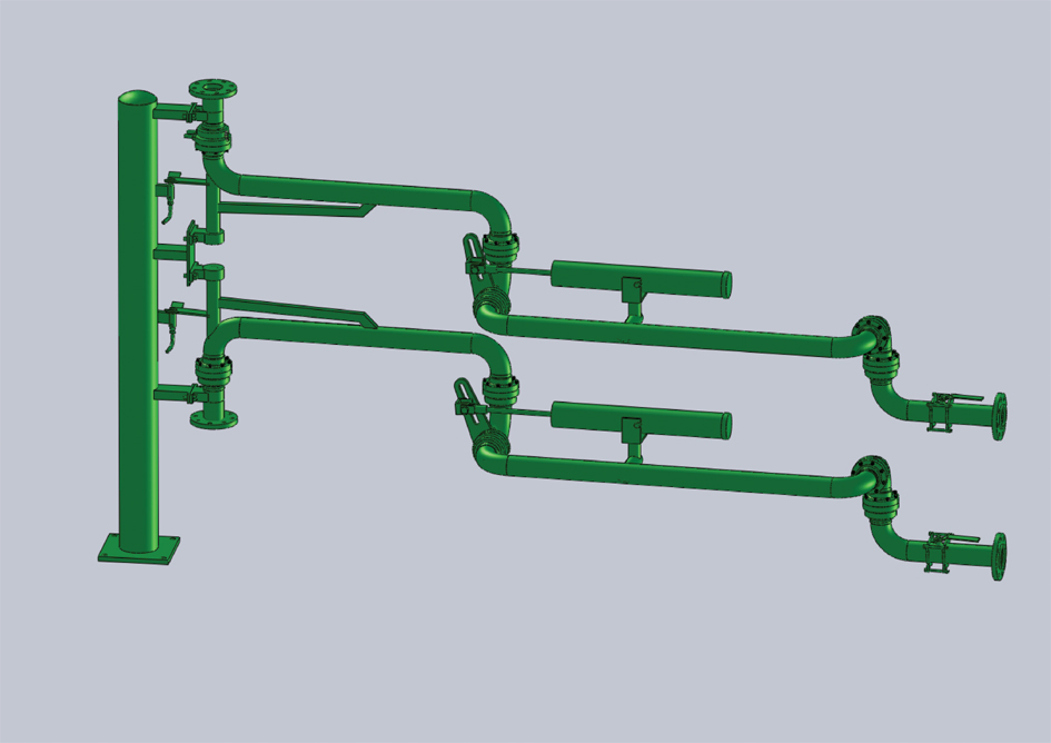 河北客户定制采购的AL1512型顶部密闭装车鹤管（氢氟酸鹤管）已通过物流发往使用现场(图1)